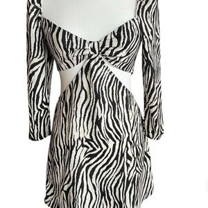 Sky to Moon Zebra Print Cutout Mini Dress (S)
